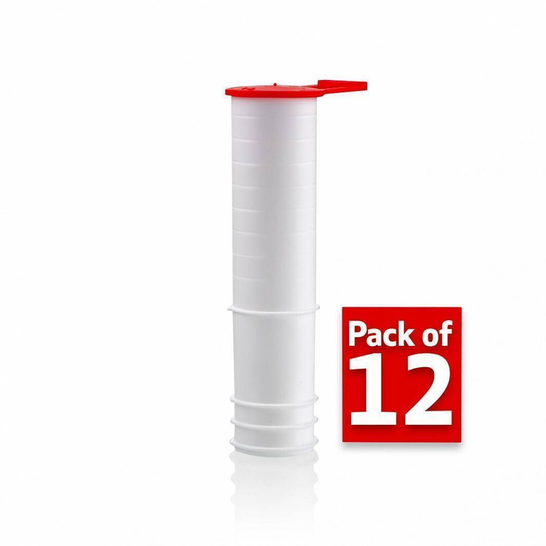RHHL12 - 12 sets of White Hole Liners and Red Caps